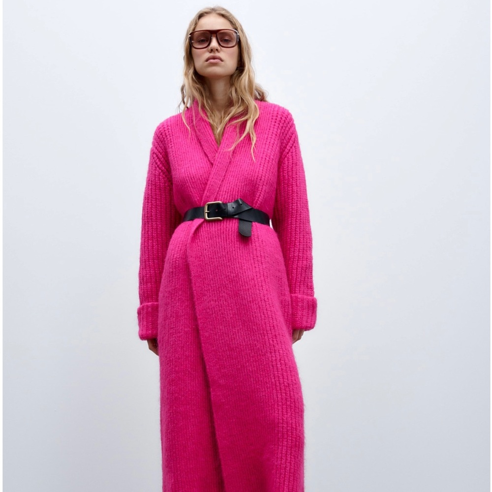 KNOT COAT WITH SCARF STYLE COLLAR - SIZE XS-S